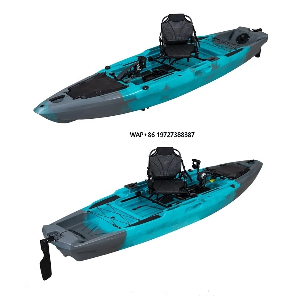 

Customized logo Plastic Single Sea Fishing Kayak Pedal Drive Kayak for Sale Rowing Boat Made in China