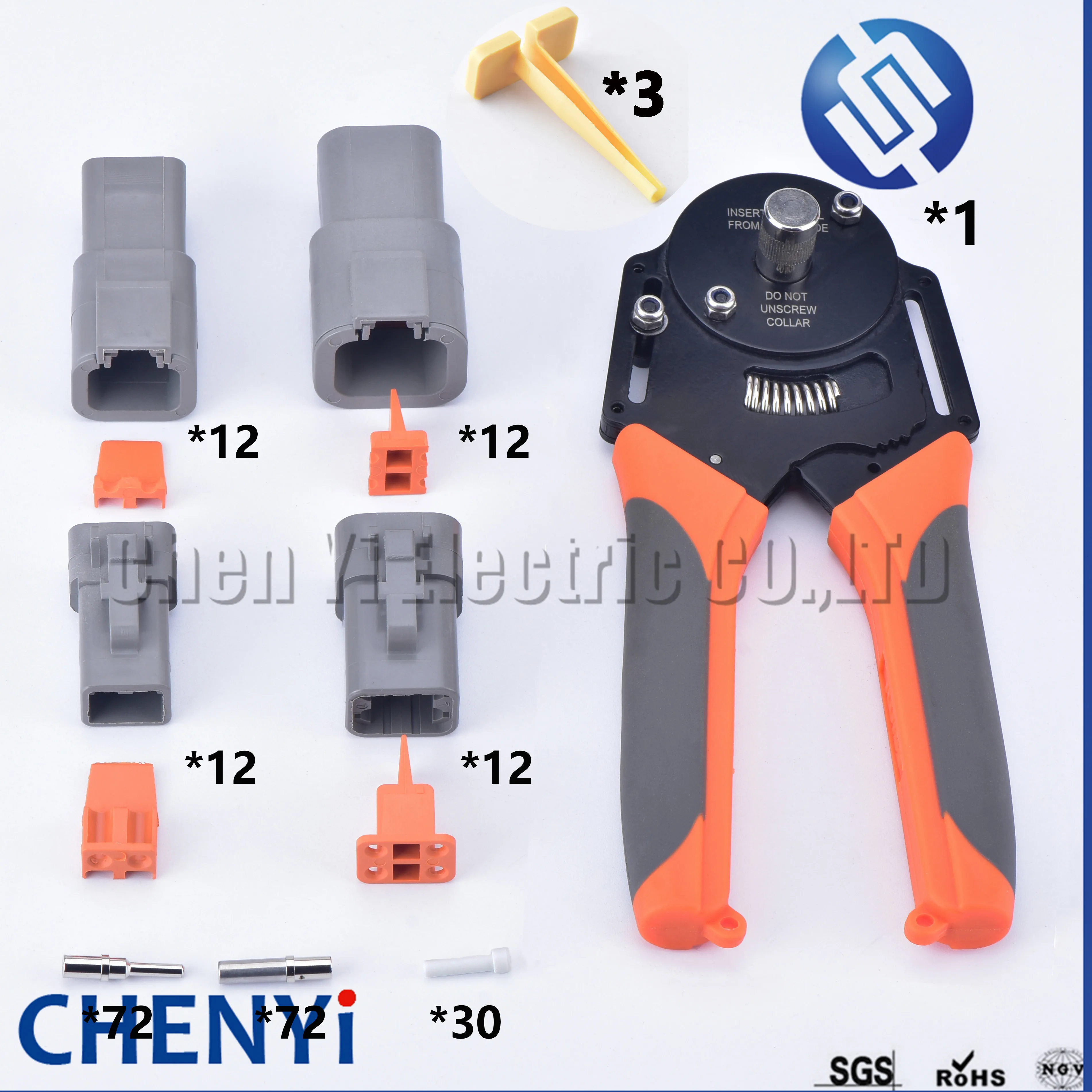 Imagem -02 - Deutsch Dtp Série Conector Kit Fio à Prova Impermeável Água Caixa de Ferramentas Reparo Dtp062s Dtp064s Dtp04-2p 4p com Terminal e Alicate 226 Peças