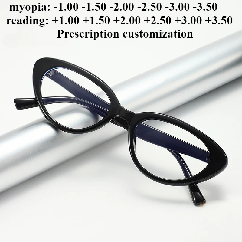 

54mm New Women Cat Eye TR90 Myopia Glasses Frame Ultra-light Anti-blue Light Reading Eyeglasses Different Degrees