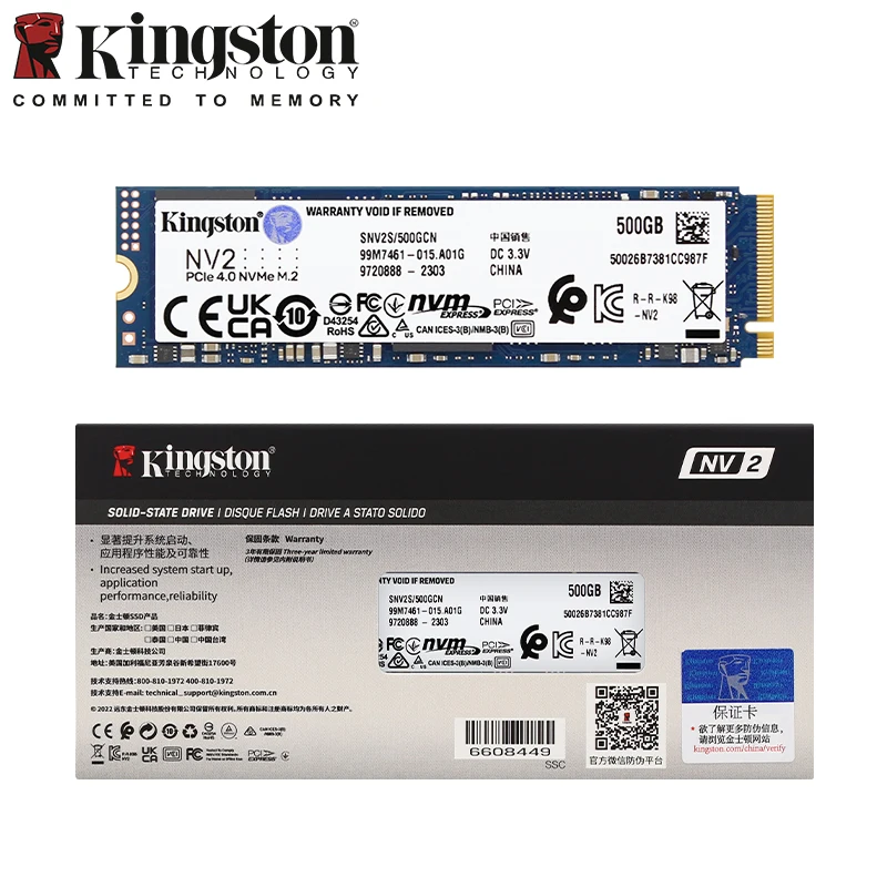 Kingston-NV2 محرك أقراص الحالة الصلبة الداخلية ، SSD ، NVMe ، M2 ، PCIe ، 2280 ، 250GB ، 500GB ، 1 تيرا بايت ، 512GB ، KC3000 ، القرص الصلب للكمبيوتر ، الكمبيوتر المحمول ، سطح المكتب