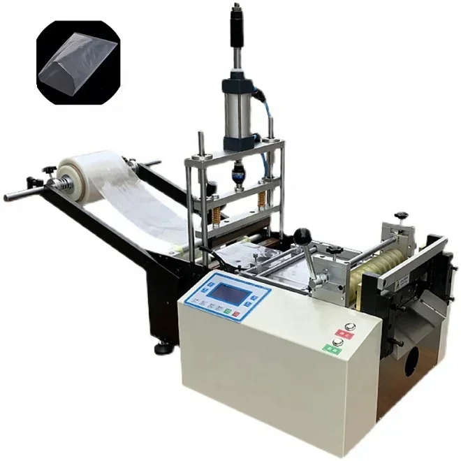 small mini pp plastic film polybag polythene bag sheet roll cutting and sealing plastic shopping bag making machine automatic