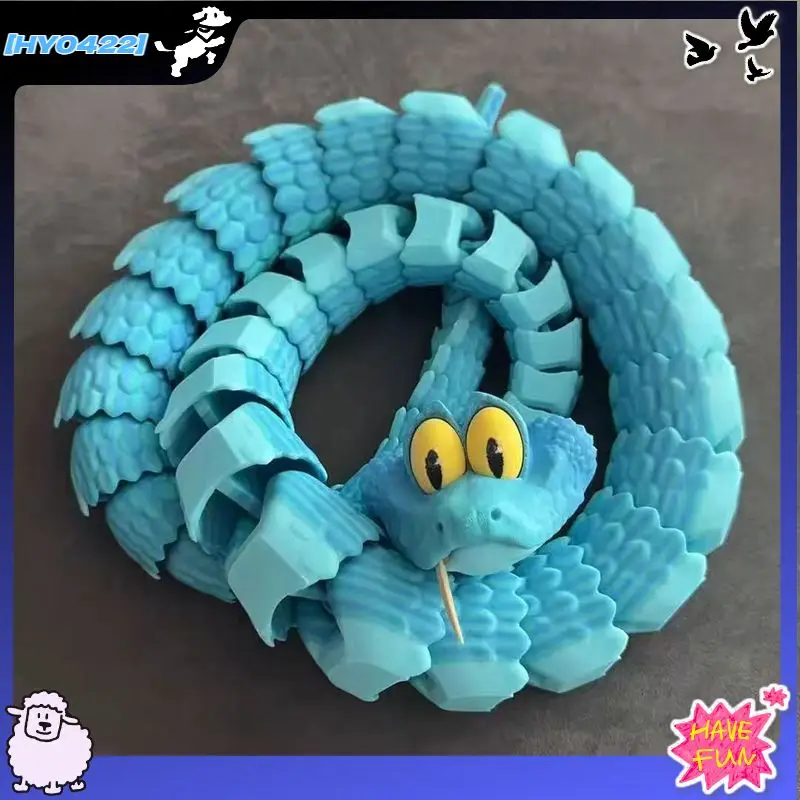 Zootopia Elastyczna Figurka Gary Wąż z Nadrukiem 3D, Zabawka Antystresowa z Ruchomymi Stawami, Figurka Akcji, Motyw Zwierzęcej Miasteczka