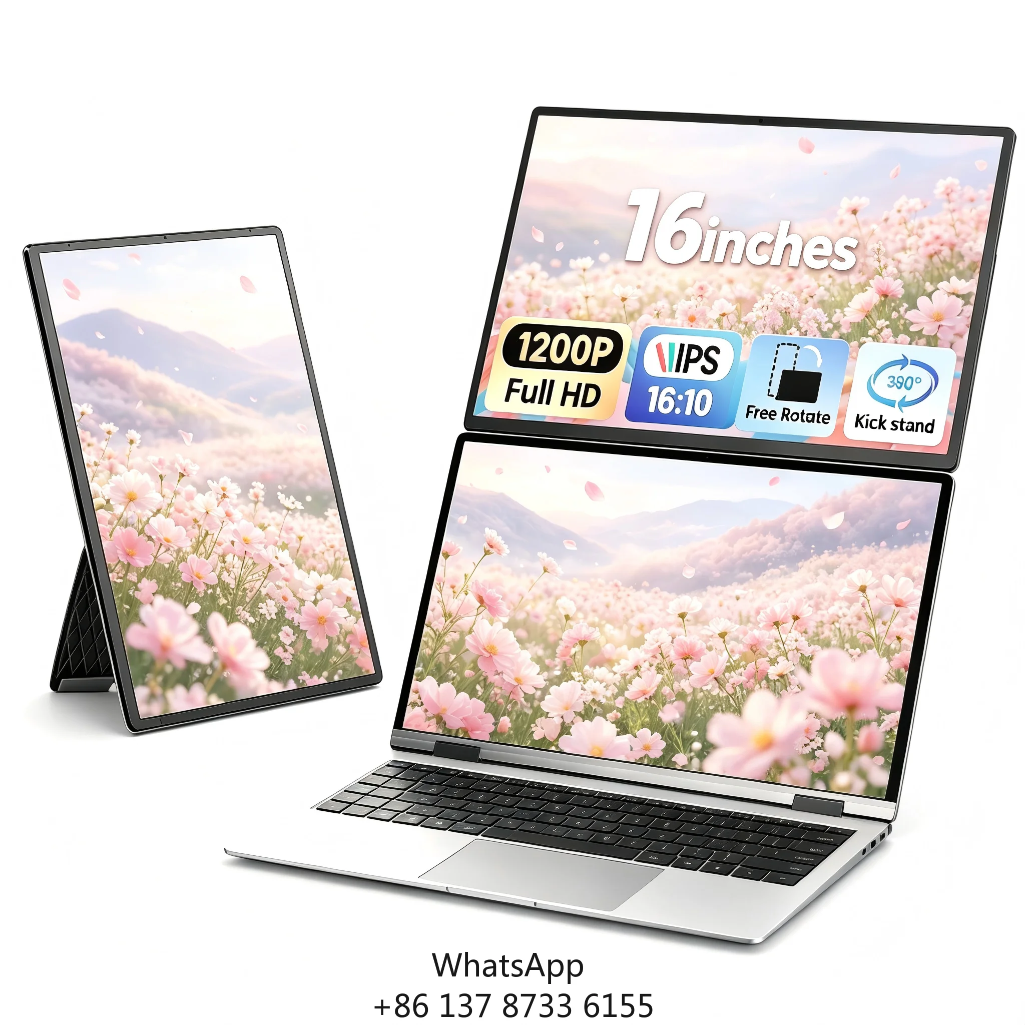 

Double Monitor Laptop Mobile Phone Mini Display 16 Inch IPS LCD Screen For Business Travel And Remote Work