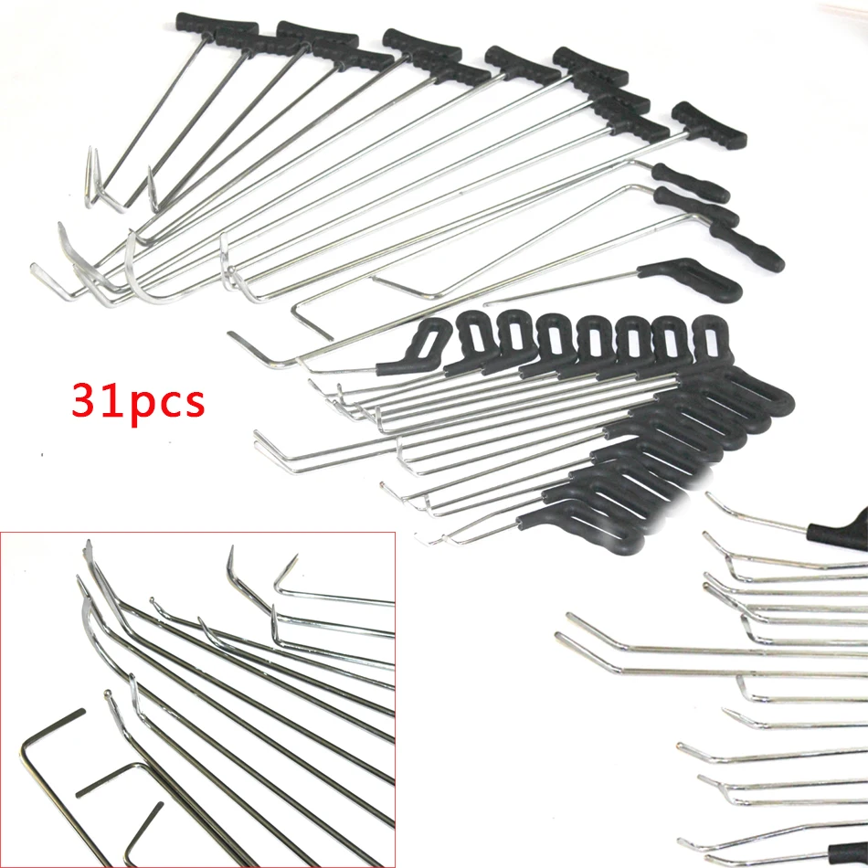 31PCS PDR King Tool Hook And Rod For Car Dent Repair Paintless Dent Removal 4