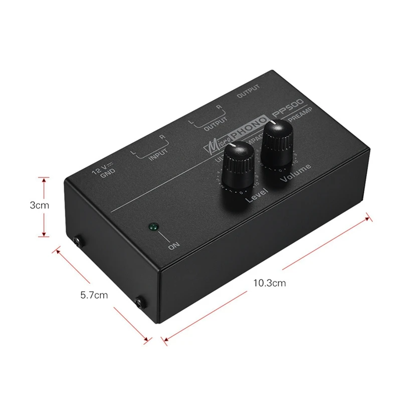 Imagem -06 - Ultra-compact Phono Preamp com Bass Treble Balance Pré-amplificador Turntable Pré-amplificador com Ajuste de Volume Plug Eua Pp500