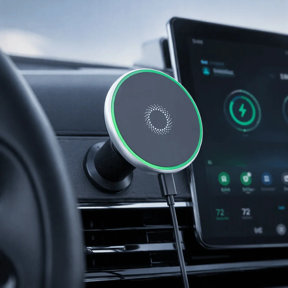 Magnetic Design Car Magnetic Phone Holder 15W Fast Charging Air Vent Mount Fast Wireless Charger Dashboard Mount