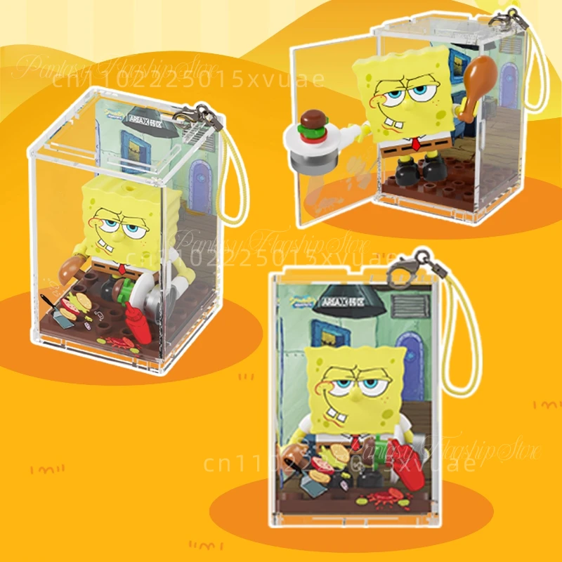 سبونجبوب اللبنات بيكيني القاع يوم تجميعها صندوق معلق نموذج اللعب الكرتون الديكور صناديق غامضة للأطفال الهدايا