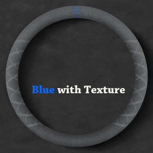 Imagen 2 del producto Cubiertas para volante de coche, cubierta para volante de gamuza de piel de vaca, envoltura Universal de 37-38cm, cubiertas de volante transpirables, accesorios para coche