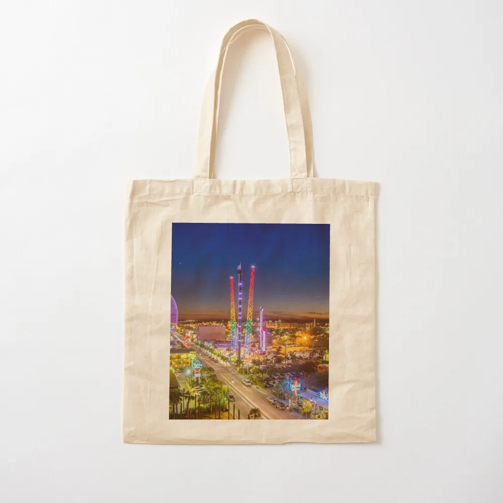 Myrtle Beach Cityscape at Night Tote Bag حقيبة يد نسائية مخصصة حمل حقيبة حمل الحقائب الرجال حقيبة تسوق محمولة