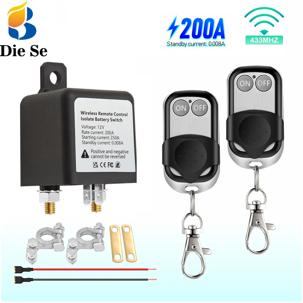 

Battery Switch Relay 12V Remote Battery Kill Switch Car Batterys Disconnect Relay Anti Theft Shut Off Switch Battery Isolator