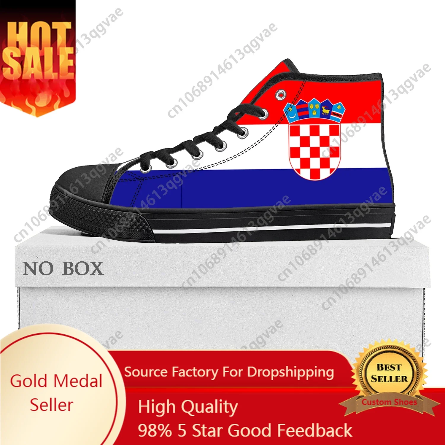 

Croatian Flag High Top High Quality Sneakers Mens Womens Teenager Canvas Sneaker Croatia Casual Couple Shoes Custom Shoe