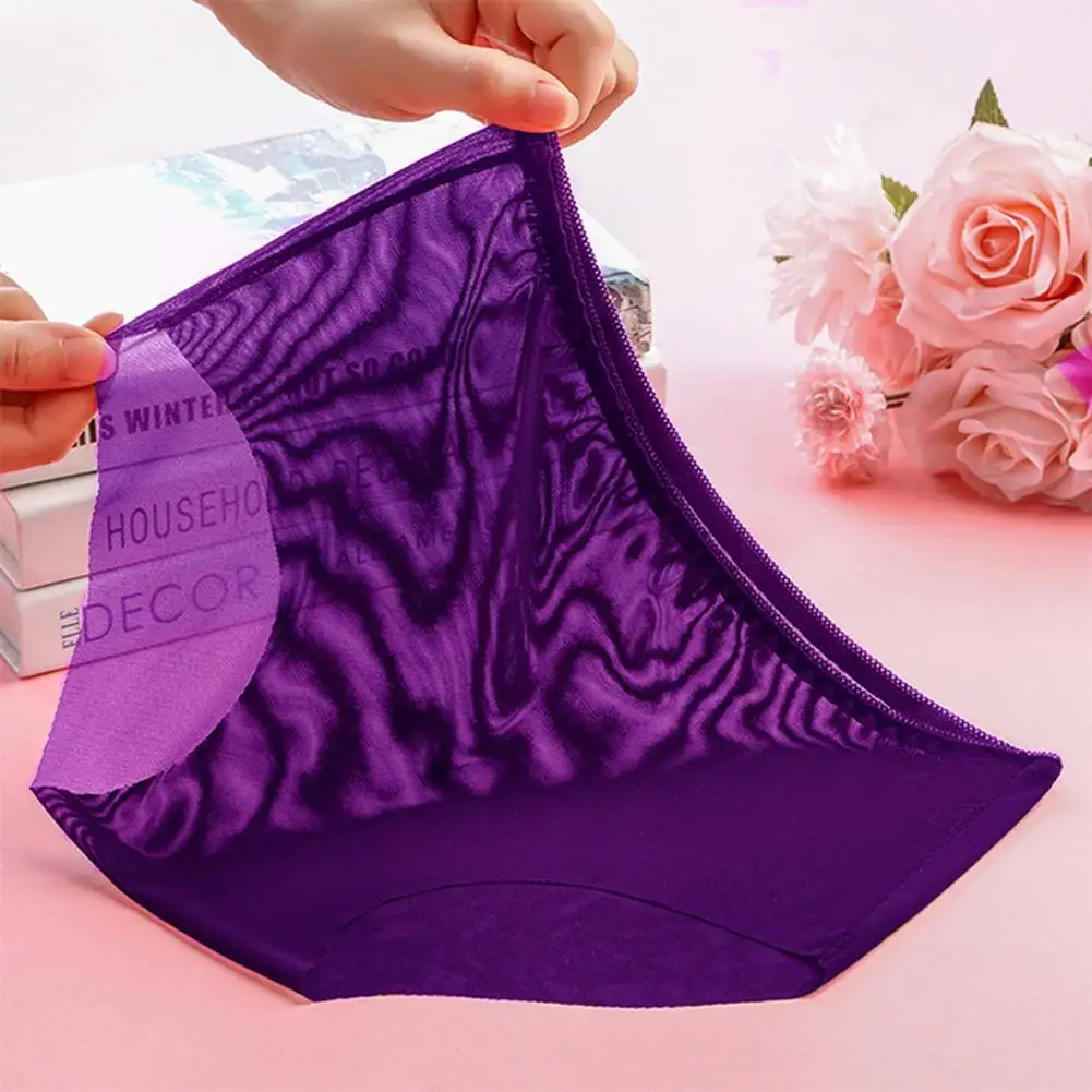 Nylon Briefs 2026 Ice Silk Seamless Underwear Ultra-thin Women's Panties Sexy Transparent Stretch Brief Comfortable Lingeries 95