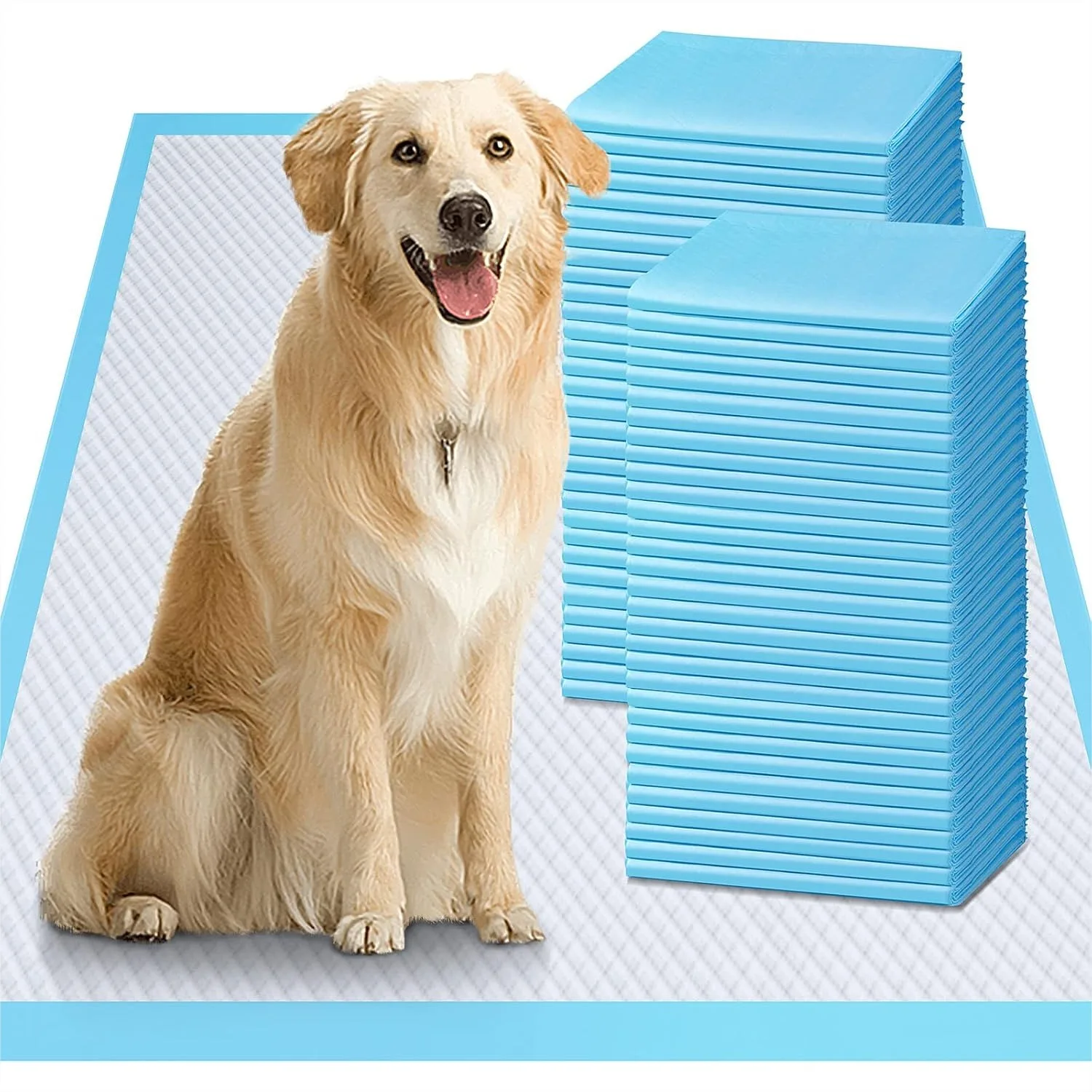 Extra Large 50-Count Dog Pee Pads 28x34, 6-Layer 1200ml Ultra Absorbent Quick Dry Leak Proof for Puppy Training Senior Dogs