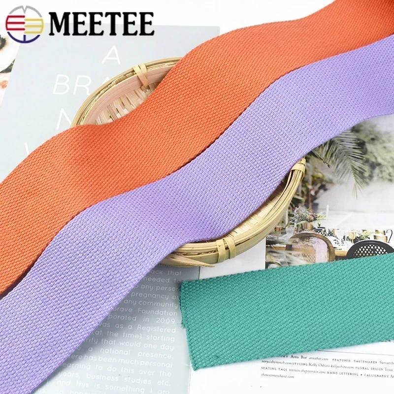 3Meters 50mm Thick 2mm Canvas Polyester Cotton Webbing Label Ribbon Bags Backpack Belt Strap Bias Binding Tape DIY Sewing Craft