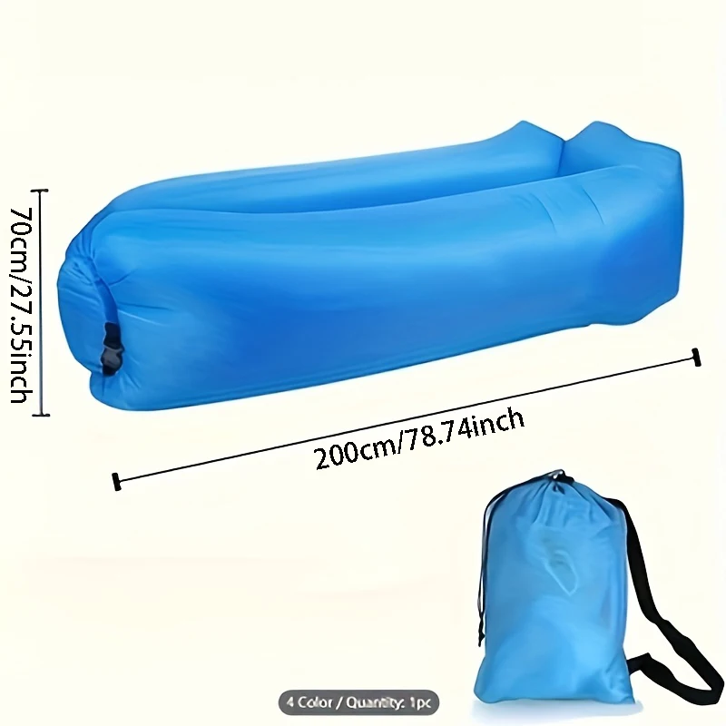1pc Outdoor Inflatable Sofa Beach Inflatable Sleeping Bag Foldable Inflatable Camping Bed Air Mattress for Camping Equipment