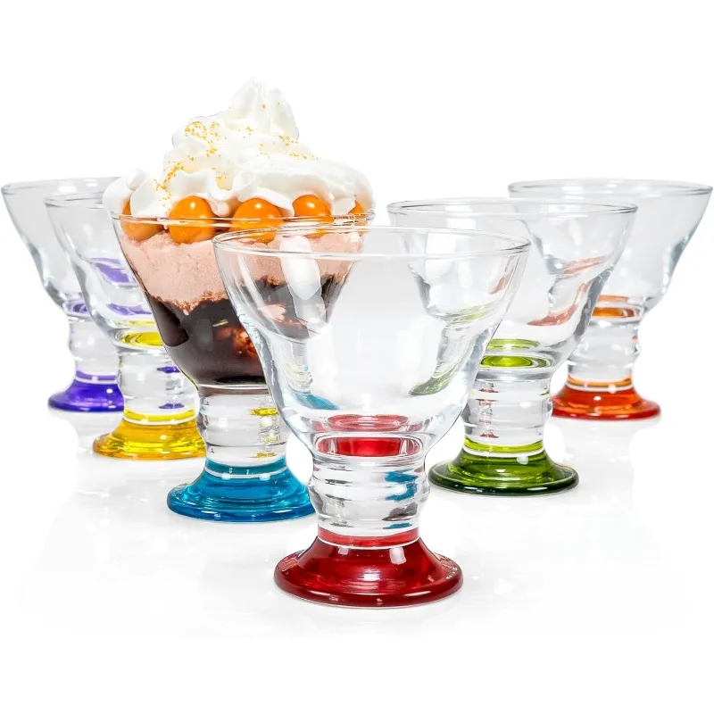 

Coral Orion Savory Sweets Footed Ice Cream Bowl, Glass Dessert Cups For Parfait Fruit Salad or Pudding