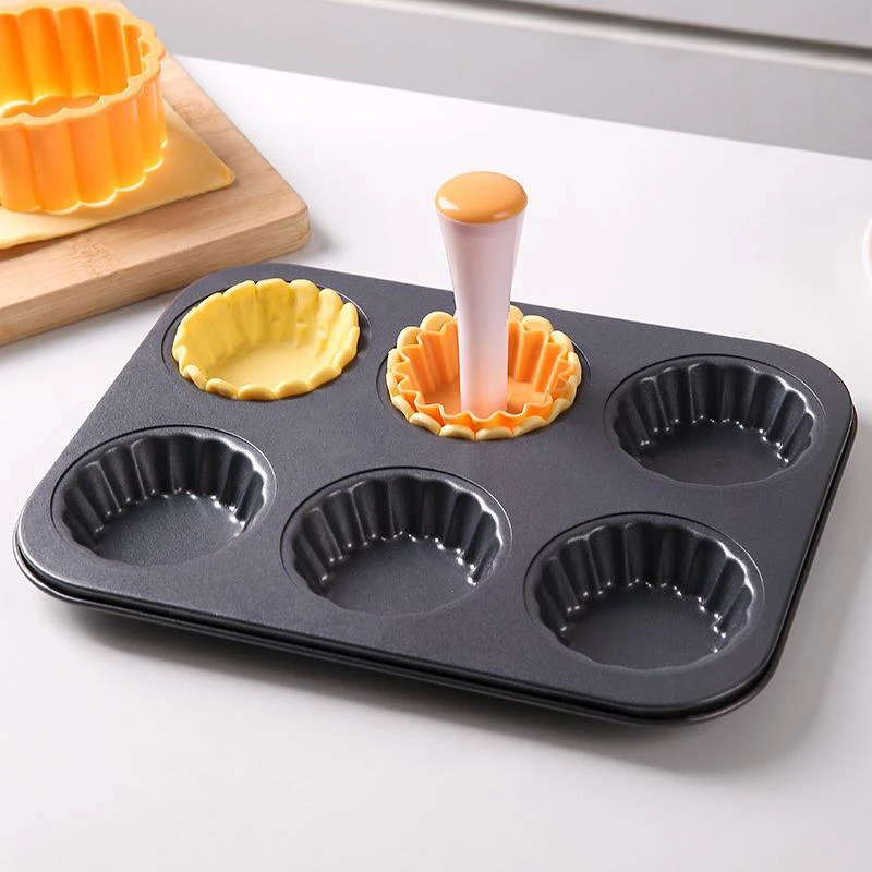 Tart Shells Mold Set Pastry Tamper Plastic Mini Tart Tamper Round Tartlet Tarts Shell Maker Baking Tools