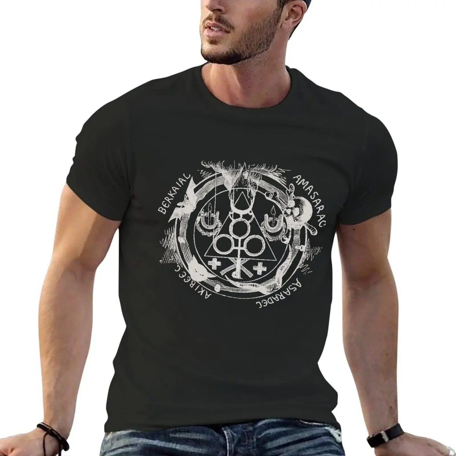 

Goetia Circle Ritual Black Magic Grimoire Occult T-Shirt custom t shirt Blouse cute tops plus sizes mens graphic t-shirts pack