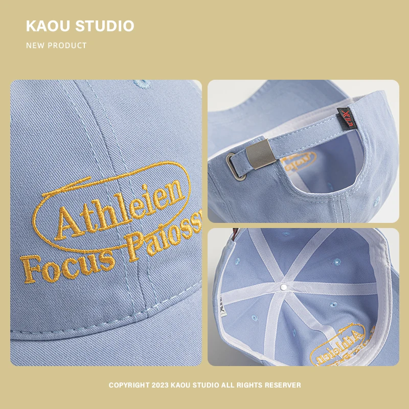 Peaked cap Korean version new versatile embroidered baseball cap wide brim sunshade men's casual hat