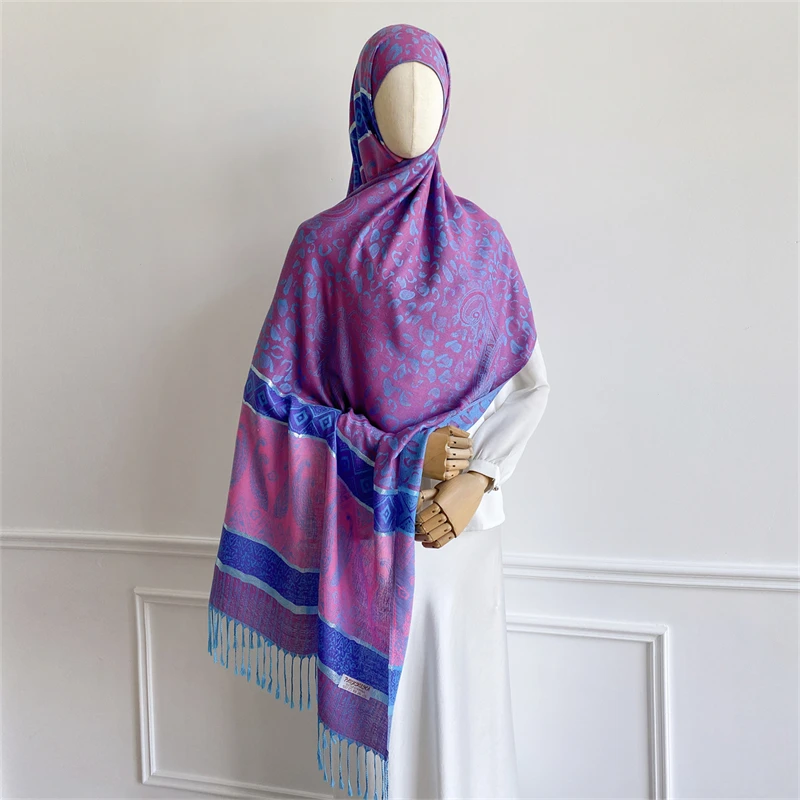 2025 New Luxury Autumn Cashmere Pashmina Shawls Women Warm Jacquard Scarves Lady Wrap Foulard Poncho Echarpe Stoles Scarf image 3