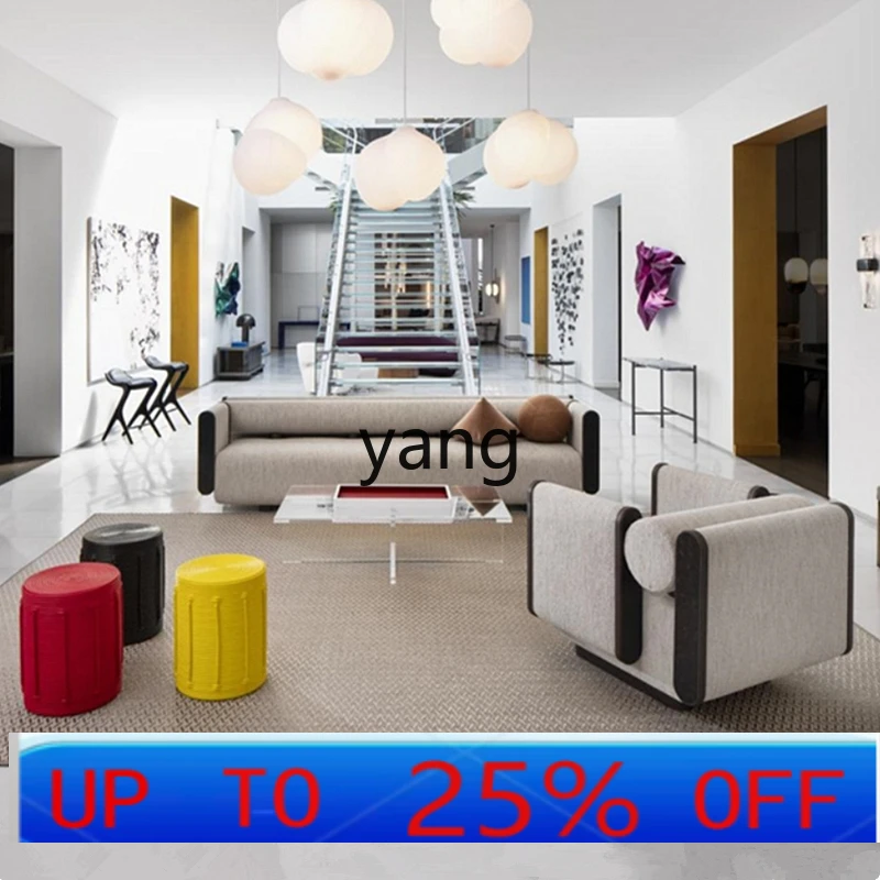 LMM Italian light luxury small apartment living room special-shaped double three leisure fabric negotiation sofa