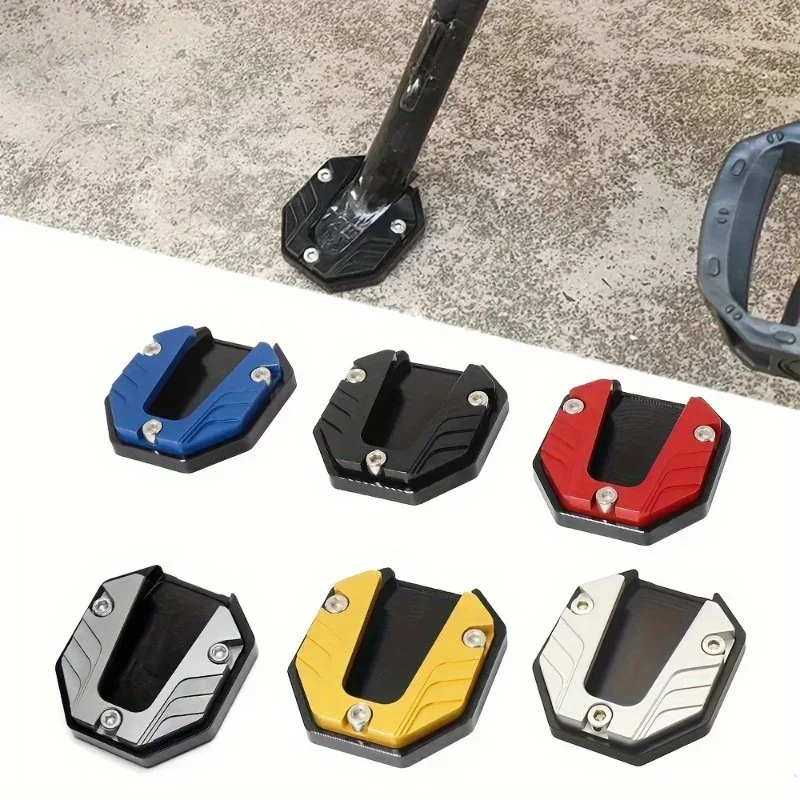 Motorcycle Side Stand Extension Foot Pad Support Plate Aluminum Alloy Motorcycle Bike Kickstand Extender Motorbike Accessories