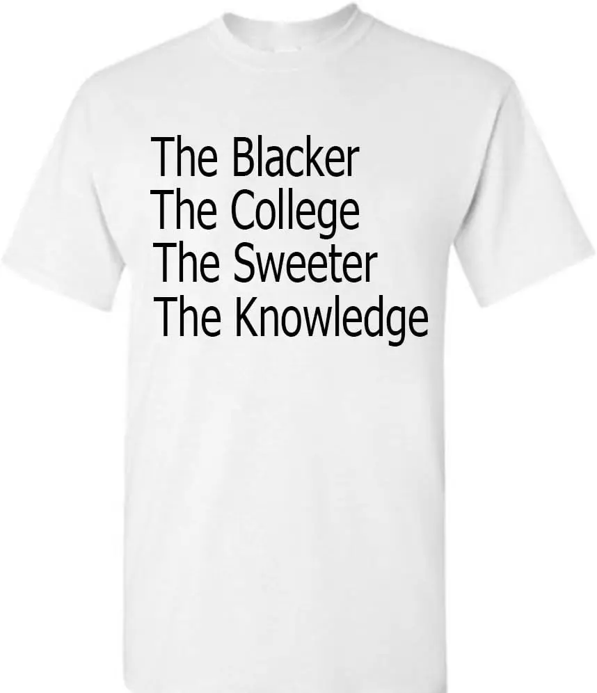 

Забавная мужская футболка The Blacker the college the sweeter the знания (большая, белая)