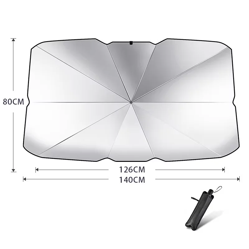 Automotive Car Sunshade Umbrella for Front Windshields Heat Insulation Sun Protection Foldable Windproof Sunshades for Cars