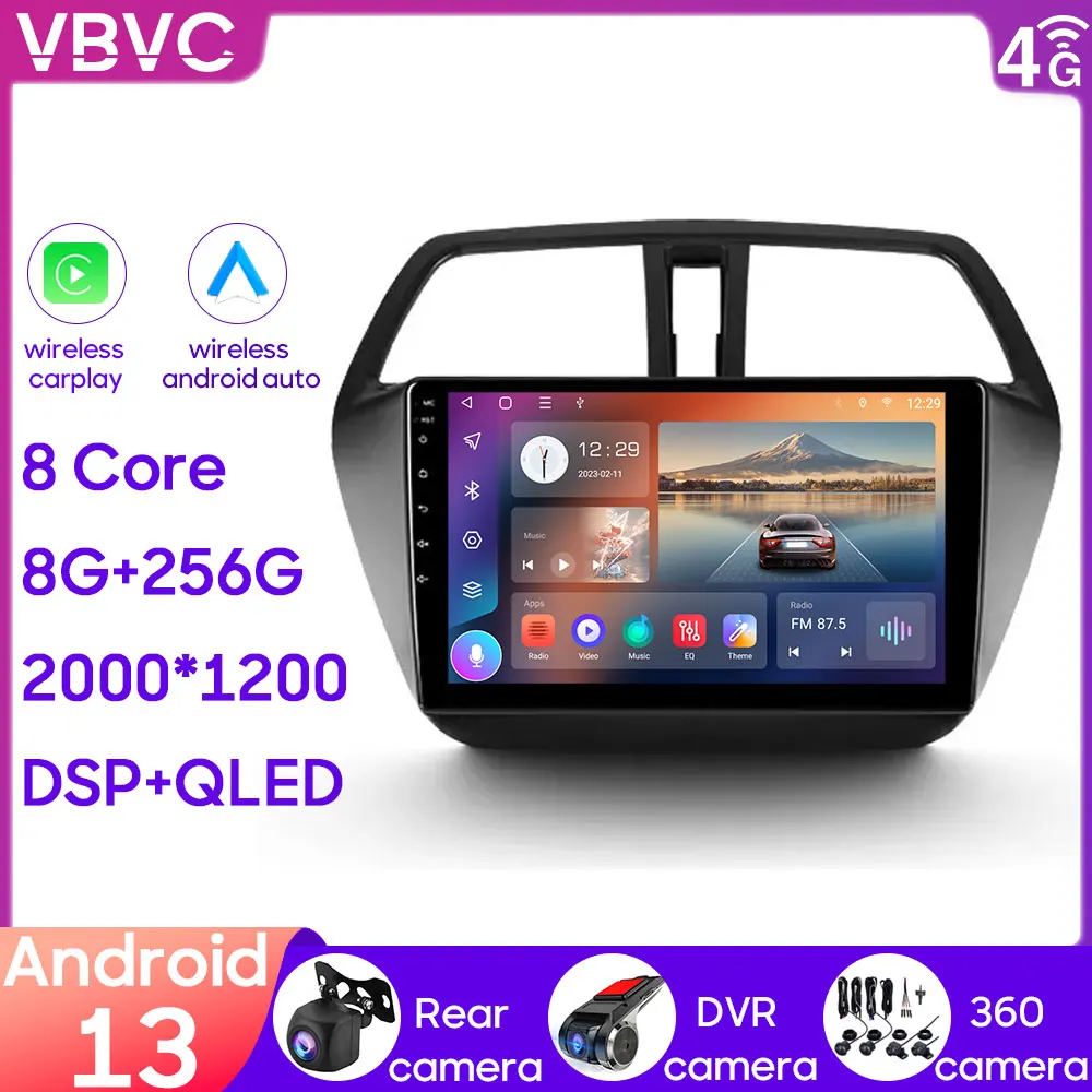 

For Suzuki SX4 2 S-Cross 2012 - 2016 Android Car Head Unit Radio Multimedia Navigation GPS Carplay Stereo Player 4G Wifi Camera