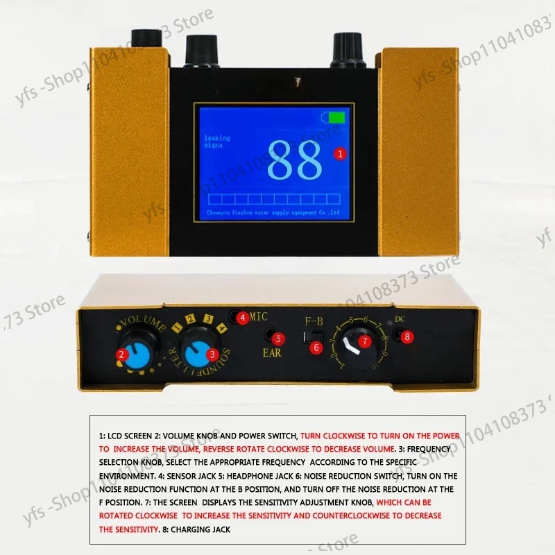 Leakage detector house water pipe leakage F-999L floor heating leak detector indoor water leakage detection instrument