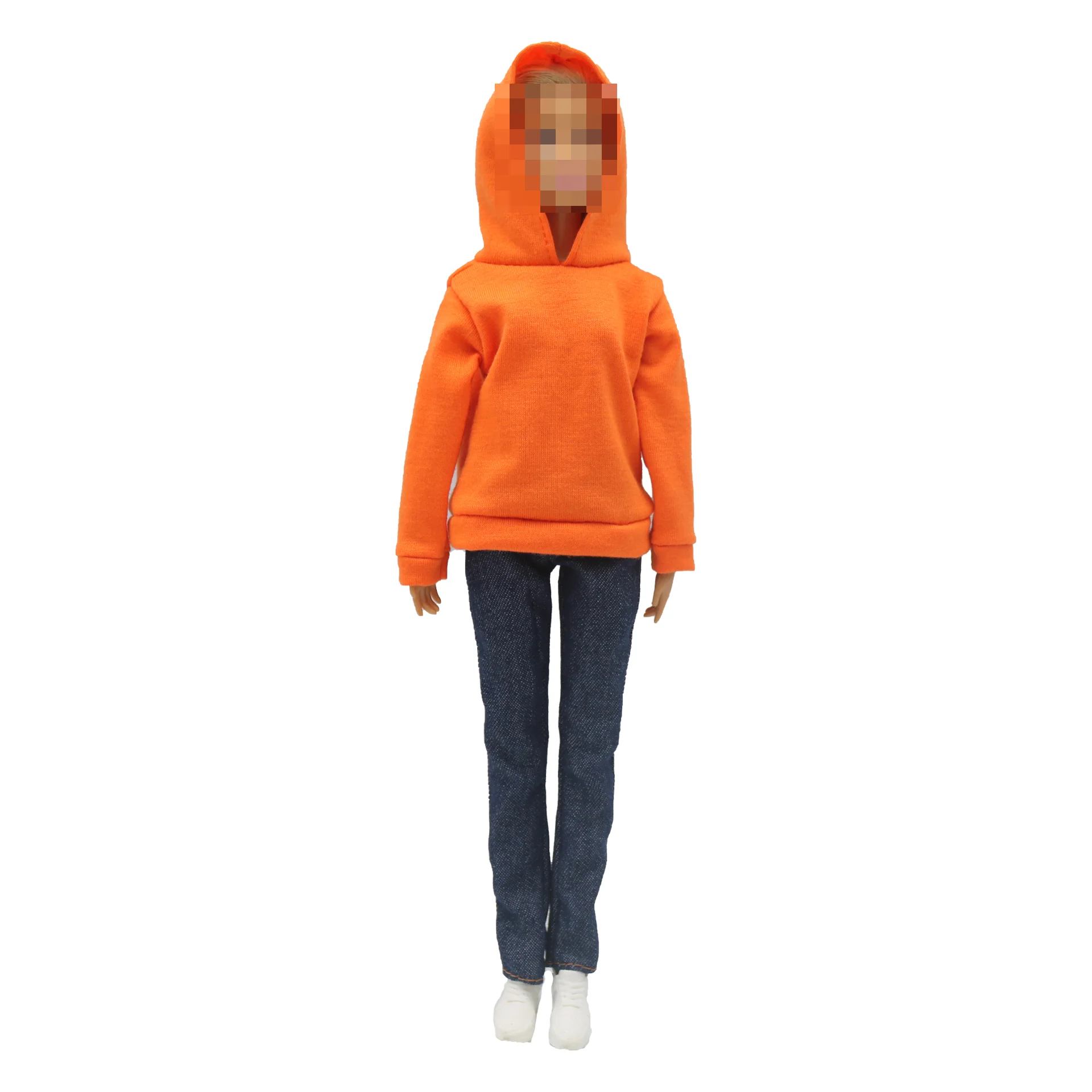 New 30cm 1/6 Doll Jeans Shorts Long Sleeves Simple and Loose Hoodie Set Daily Wear Clothes for Barbies Doll Accessories