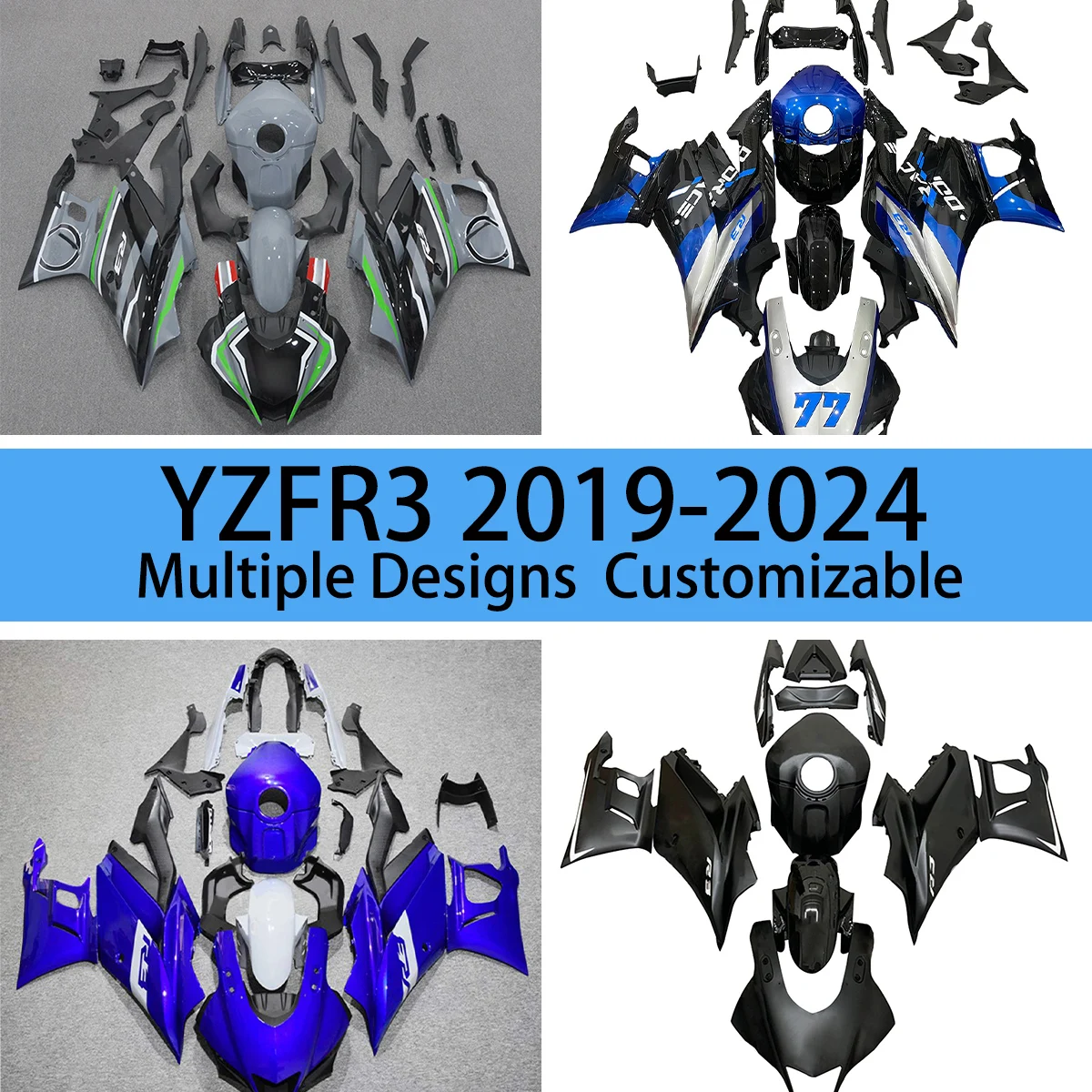 

Motorcycle Fairing Kit for YAMAHA YZFR3 2019 2020 2021 2022 2023 2024 Customized Fairings YZF R3 19 20 21 22 23 24