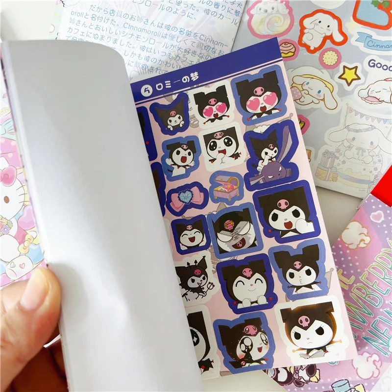 450Pcs Sanrio Kuromi Hello Kitty Sticker Book My Melody Goo Card Cartoon Kawaii Sticker Hand Account Decoration for Girls Gift