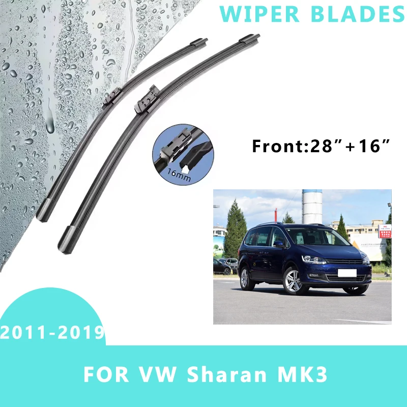 

Car Front Windscreen Wiper Blades Brushes Windshield Window Cutter Accessories 2PCS for VW Sharan MK3 2011-2019 28“+16”