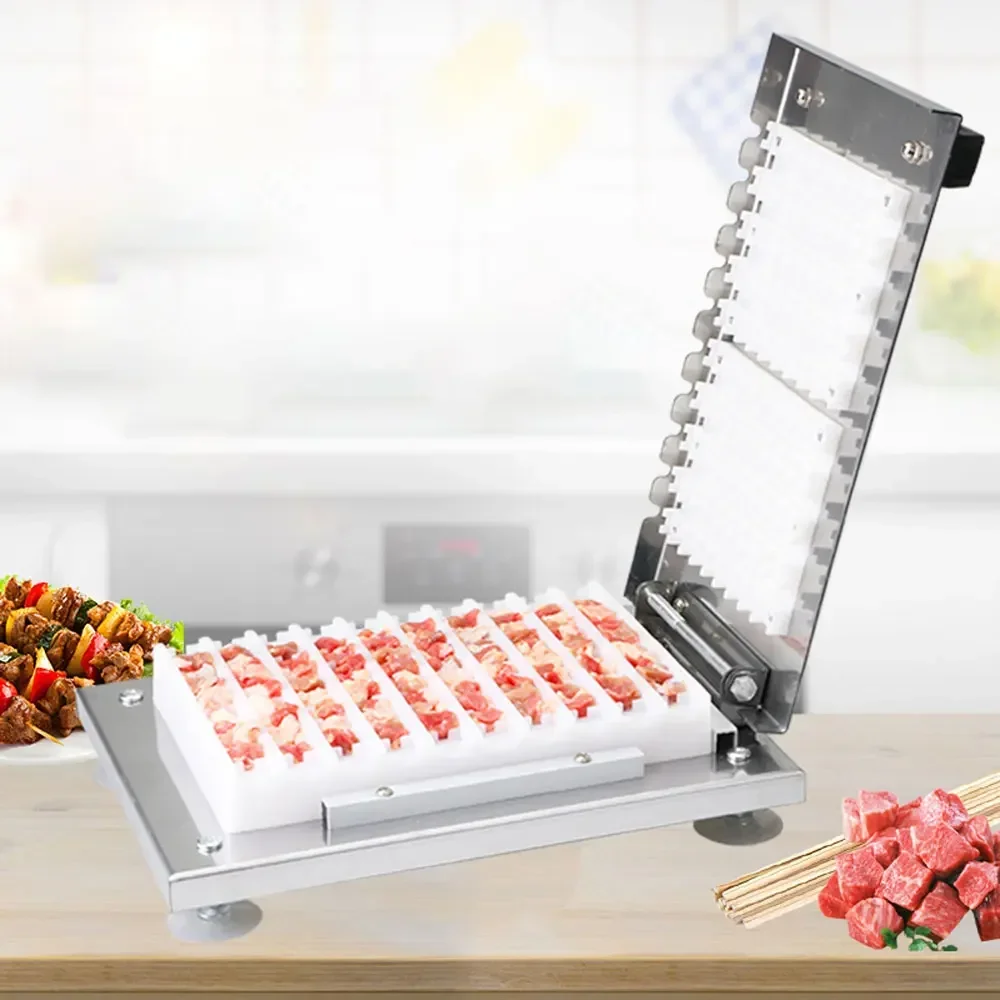 

z Commercial Stainless Steel Barbecue Meat Skewer Machine Manual Meat Skewer Machine Stainless Steel Penetrator