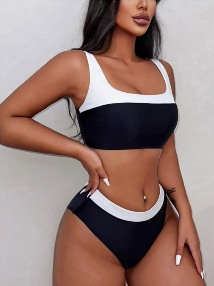 Sexy Strapless Bikini Bandeau Swimwear Women Swimsuit Female Flash Bikini Set Two Pieces Bathing Suit Beachwear Bather 2024