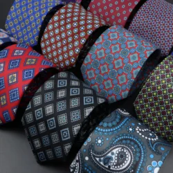 Gravata fina de microfibra novidade, gravata de paisley de seda imitação masculina, reunião de negócios super macia, gravata formal, 7cm