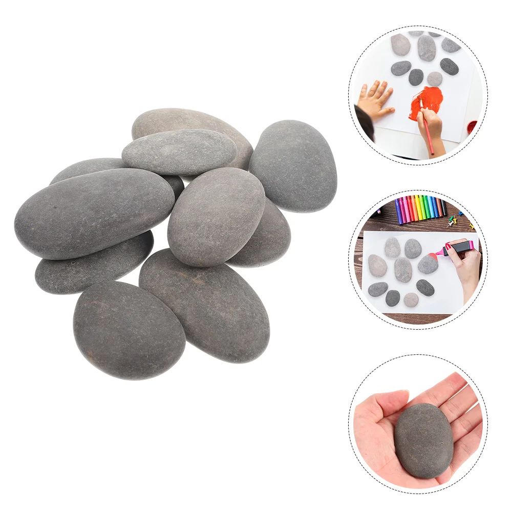 Piedras de pintura creativa para manualidades, guijarros lisos de río Natural, 20 piezas, rocas de bricolaje, pintadas con amabilidad, 20 Uds.