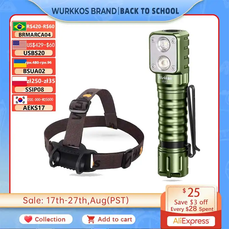 Wurkkos HD15 2000LM Налобный фонарь