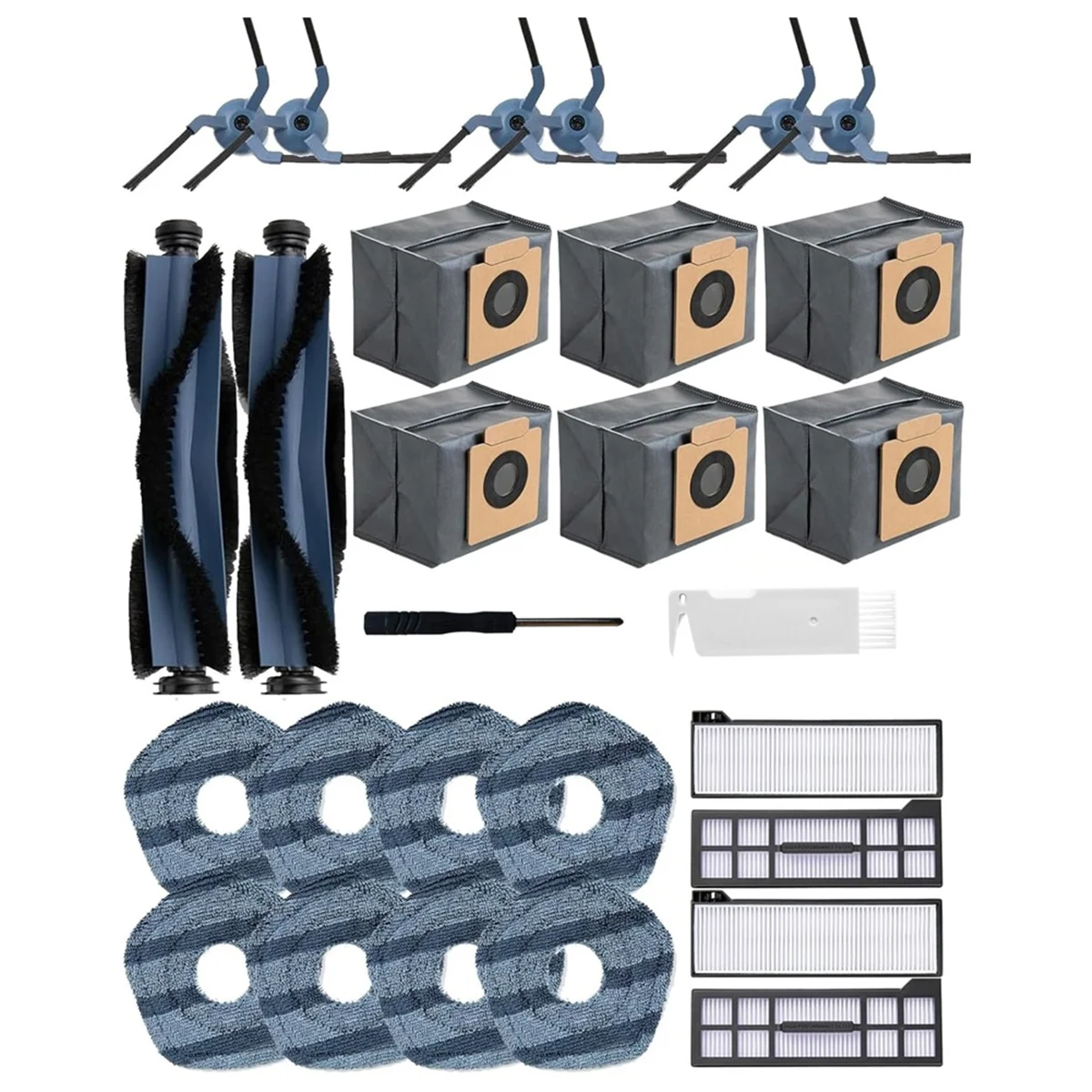 Untuk Eufy X10 Pro Omni Robot Penyedot Debu Sikat Sisi Utama Filter Hepa Suku Cadang Pengganti Kantong Debu Kain Pel # MAYA