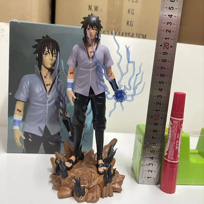 23cm Nowa Figurka Anime NARUTO Uzumaki Naruto Uchiha Sasuke Model Statuetka Dekoracja na Biurko Ozdoby Prezenty dla Dzieci Zabawki