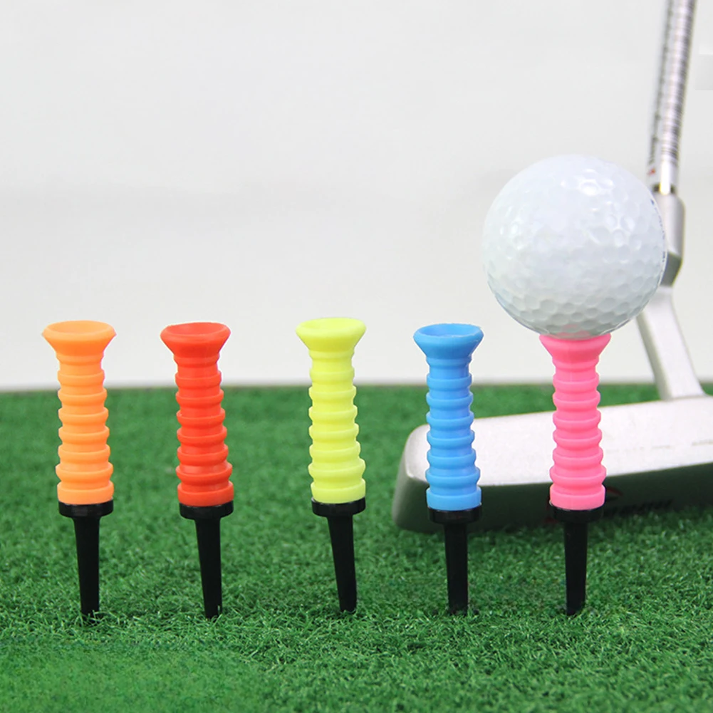 5Pcs Golf Elastic Tees 83mm Golf Practice Tees Silicone Durable Golf Tee Golf Ball Holder Golf Supplies