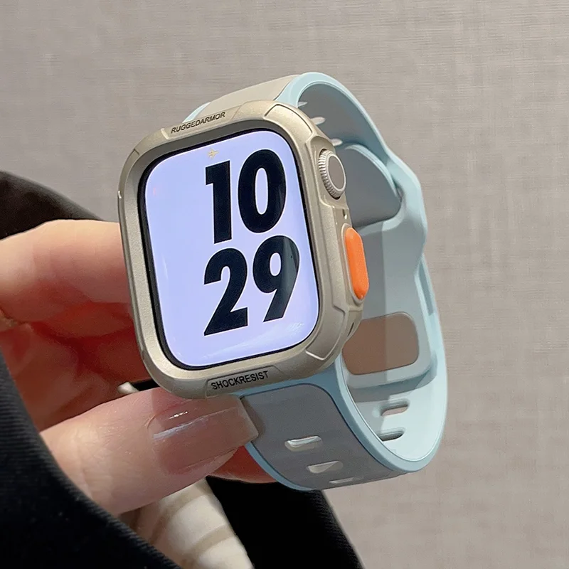 حزام من السيليكون لسلسلة ساعات أبل الترا 2 49 مللي متر 46 مللي متر 42 مللي متر 44 مللي متر 40 مللي متر 45 مللي متر 41 مللي متر 45 44 مللي متر حزام رياضي iwatch 10 9 8 7 6 SE 5 4 3