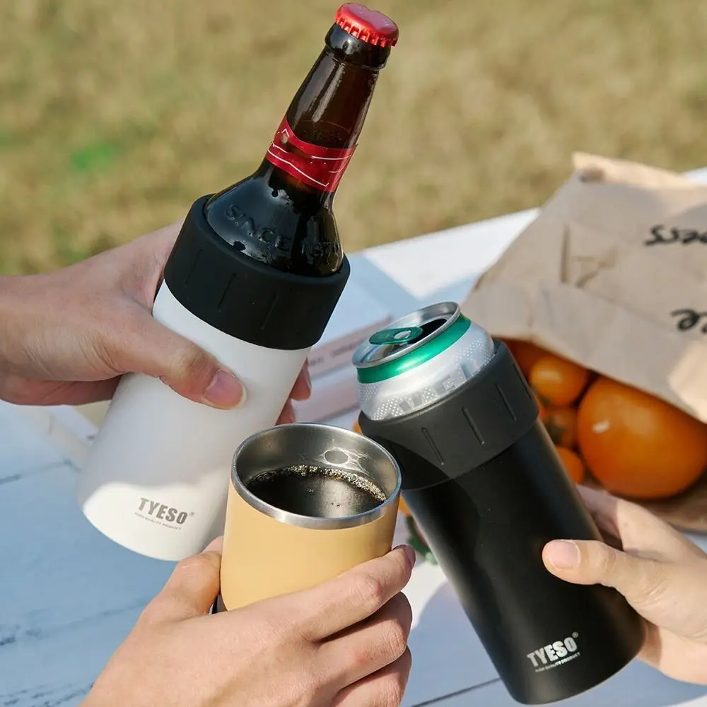 

304 Stainless Steel Insulated Beer Bottle Cooler Keep Warm/Cold 350ml Beverage Cooler Cup Vacuum Double Wall Drink Can Cooler