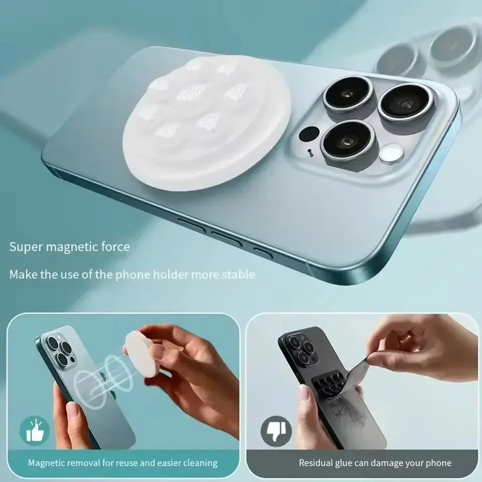 For Magsafe Magnetic Suction Cup Phone Holder Silicone Magnet Wall Mount CellPhone Stand Universal Bracket For IPhone 15 Samsung - view 4