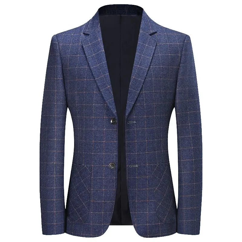 Men Black Plaid Business Casual Blazers Jackets New Spring Autumn Male Quality Suits Coats Man Slim Fit Blazers Jackets Coats 4X