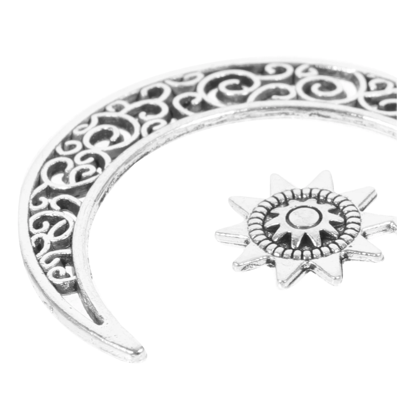 

10 Pcs Moon Sun Pendant Necklace Charm The Circle Accessories Charms for Necklaces Silver Man