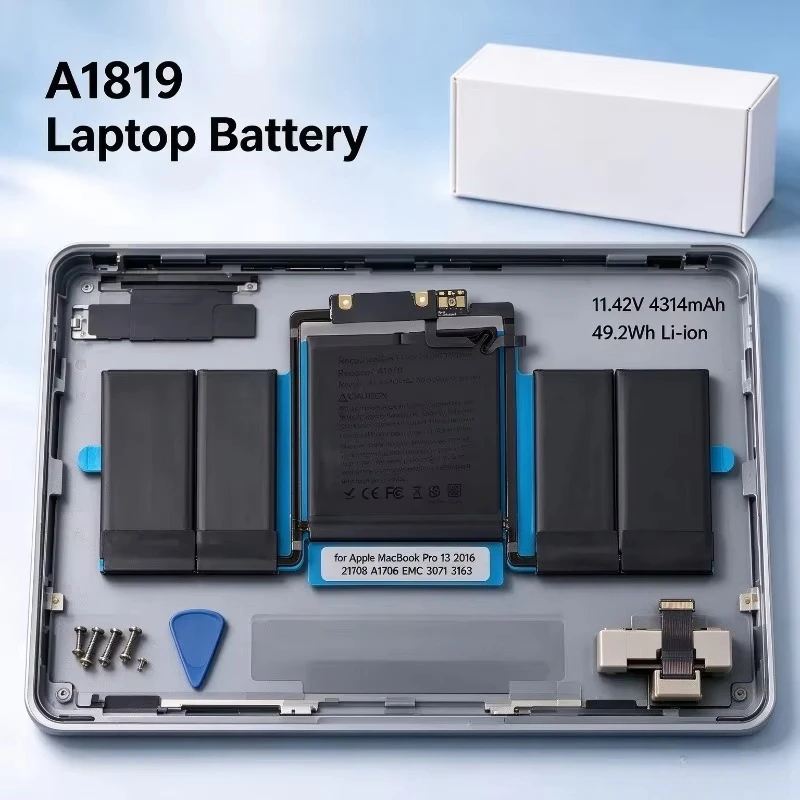 A1819 11.42V 4314mAh 49.2Wh Replacement Li-ion Laptop Battery for Apple MacBook Pro 13