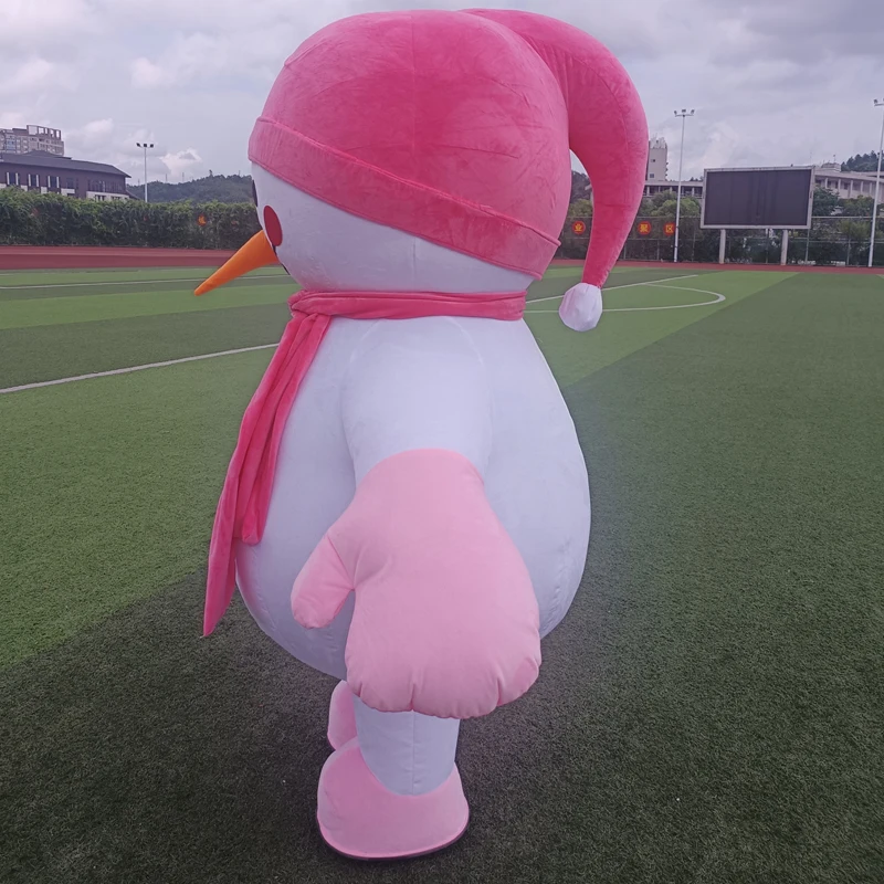 Disfraz inflable de muñeco de nieve, traje de fiesta de dibujos animados, disfraces de rendimiento, disfraces de fantasía, ropa de soplado divertido, mascota de Navidad