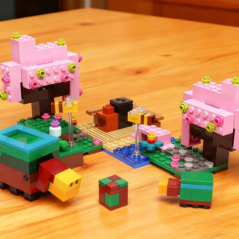 

Compatible Brands Brick Sets My Pixel World Game Series Building Blocks The Cherry Blossom Garden sniffer MOC Toys